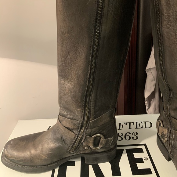 Frye Veronica criss cross tall/knee high boots 8 - Picture 5 of 14